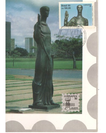1990 MÁXIMO POSTAL OFICIAL 147 - LUBRAPEX 90 - ESCULTURAS " EVANGELISTA - 7488